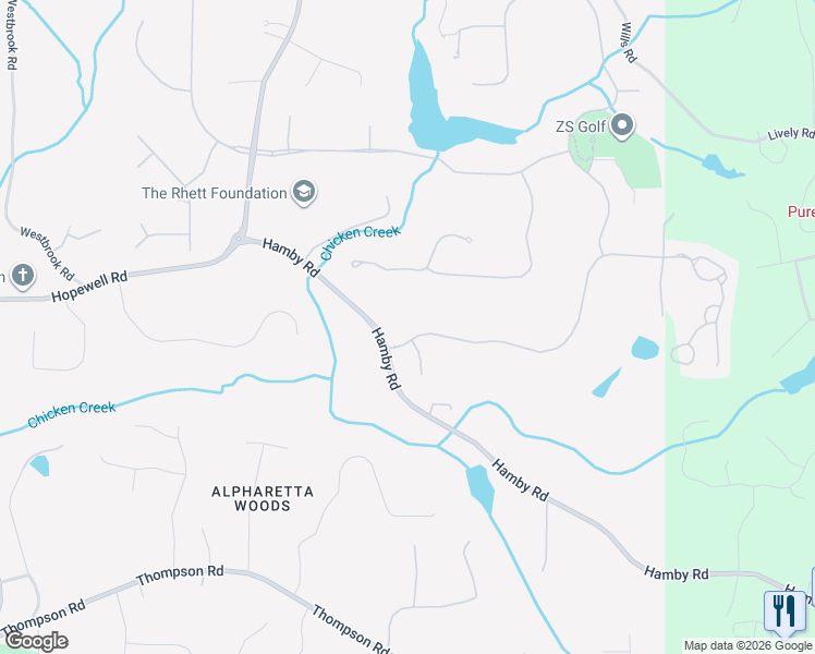 map of restaurants, bars, coffee shops, grocery stores, and more near 3004 Watsons Bend in Alpharetta