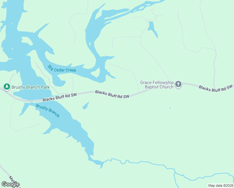 map of restaurants, bars, coffee shops, grocery stores, and more near 6825 Blacks Bluff Road Southwest in Cave Spring