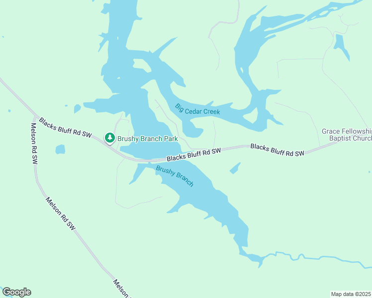 map of restaurants, bars, coffee shops, grocery stores, and more near 7134 Blacks Bluff Road Southwest in Cave Spring