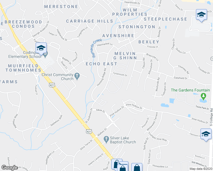 map of restaurants, bars, coffee shops, grocery stores, and more near 808 Saint Andrews Drive in Wilmington