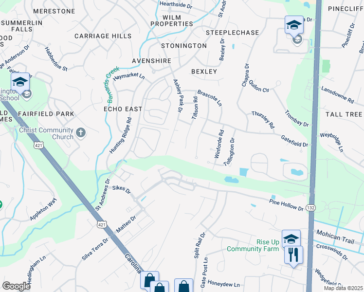map of restaurants, bars, coffee shops, grocery stores, and more near 4316 Tillson Road in Wilmington