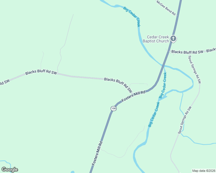map of restaurants, bars, coffee shops, grocery stores, and more near 5981 Blacks Bluff Road Southwest in Cave Spring