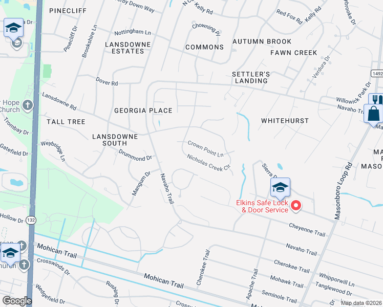map of restaurants, bars, coffee shops, grocery stores, and more near 5149 Nicholas Creek in Wilmington