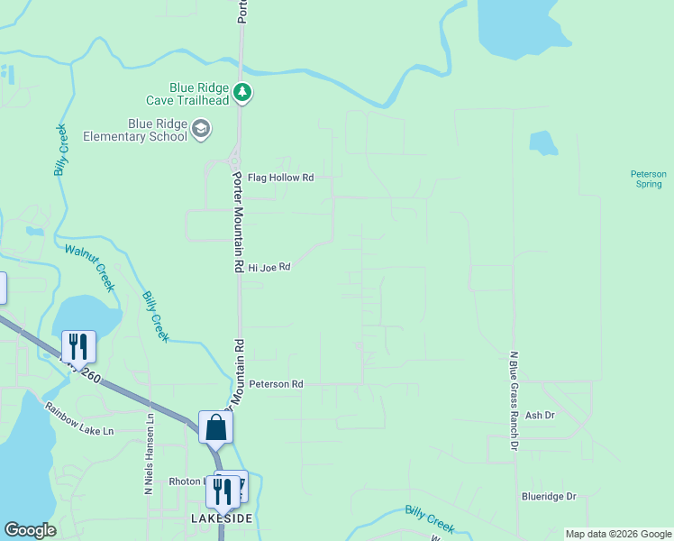 map of restaurants, bars, coffee shops, grocery stores, and more near 1164 Withywindle Way in Navajo County