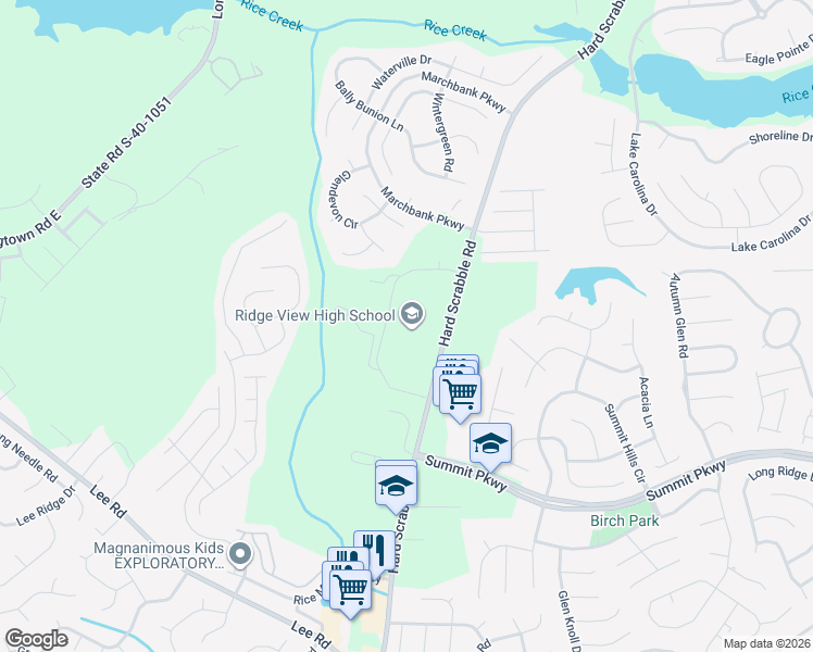 map of restaurants, bars, coffee shops, grocery stores, and more near 4801 Hard Scrabble Road in Columbia