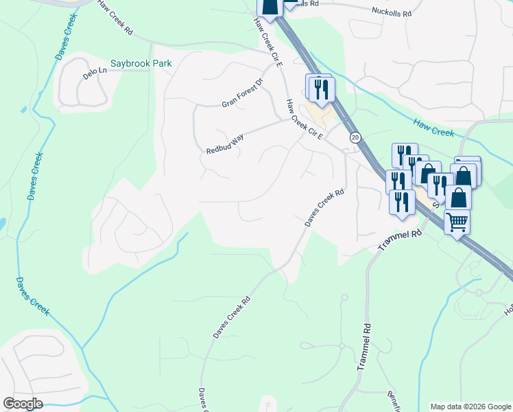 map of restaurants, bars, coffee shops, grocery stores, and more near 1595 Ivey Trace in Cumming