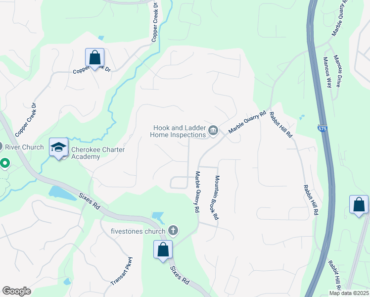 map of restaurants, bars, coffee shops, grocery stores, and more near 209 Crestmont Way in Canton