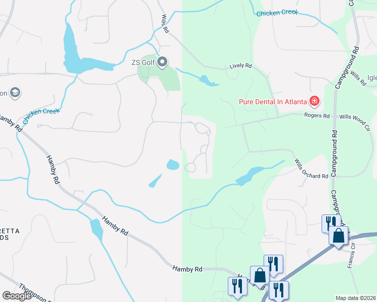map of restaurants, bars, coffee shops, grocery stores, and more near 5061 Kings Close in Alpharetta