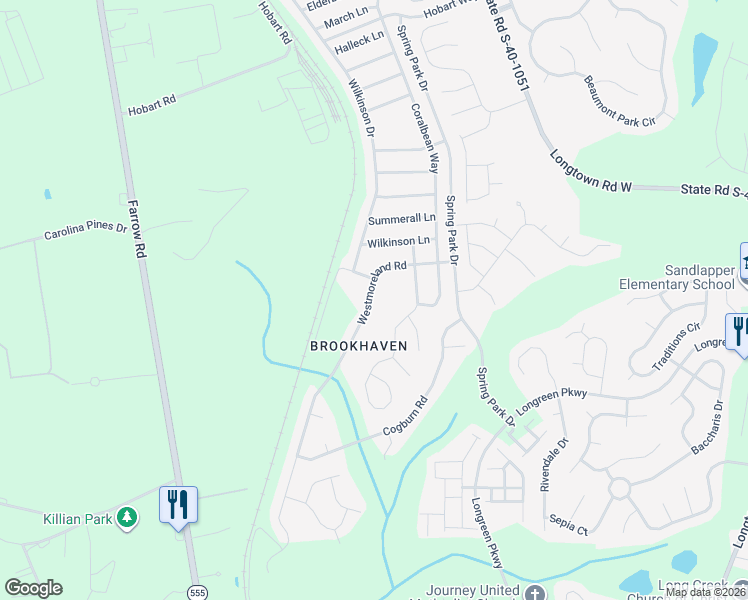 map of restaurants, bars, coffee shops, grocery stores, and more near 458 Robins Egg Drive in Columbia