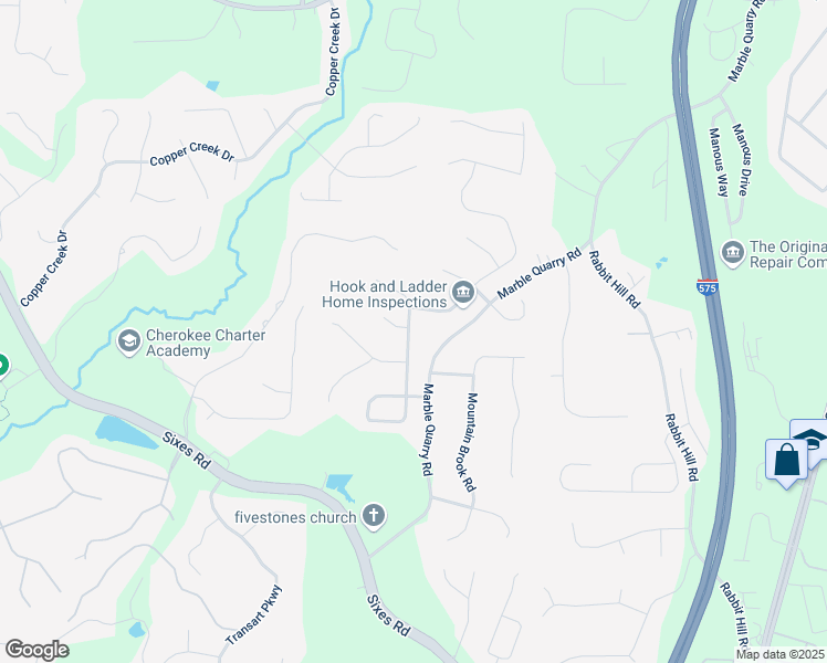 map of restaurants, bars, coffee shops, grocery stores, and more near 214 Crestmont Way in Canton