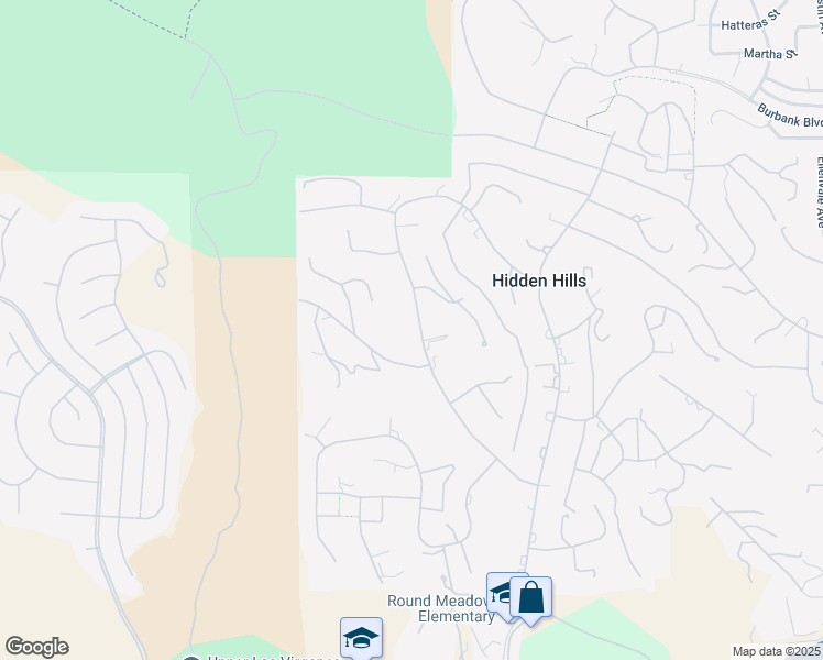 map of restaurants, bars, coffee shops, grocery stores, and more near 5535 Jed Smith Road in Hidden Hills