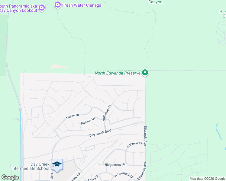 map of restaurants, bars, coffee shops, grocery stores, and more near 4926 Etiwanda Avenue in Rancho Cucamonga