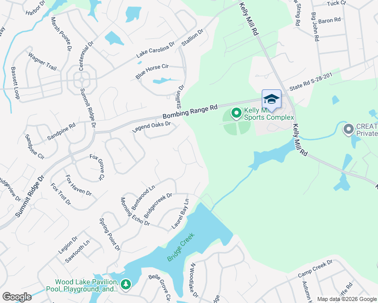 map of restaurants, bars, coffee shops, grocery stores, and more near 101 Honeysuckle Trail in Columbia