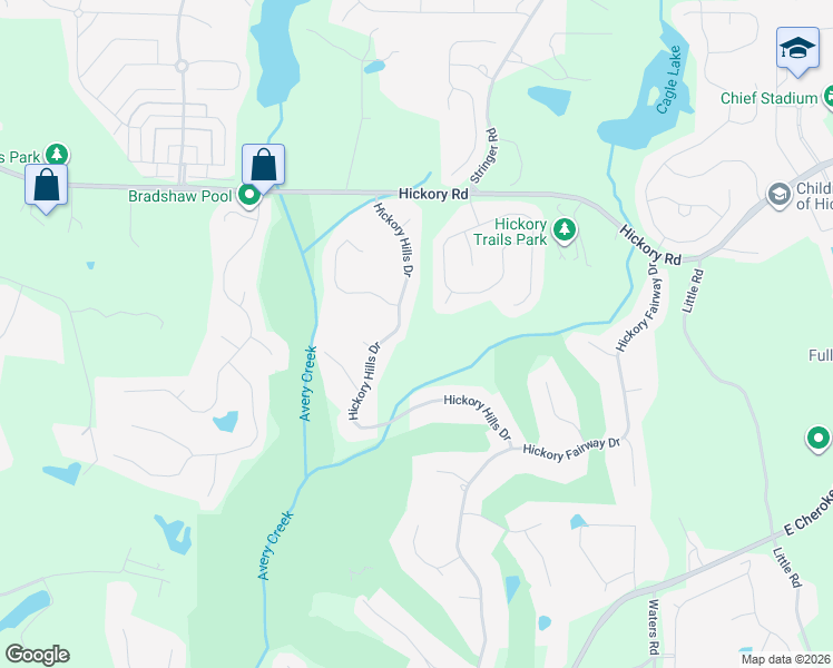 map of restaurants, bars, coffee shops, grocery stores, and more near 5048 Hickory Hills Drive in Woodstock