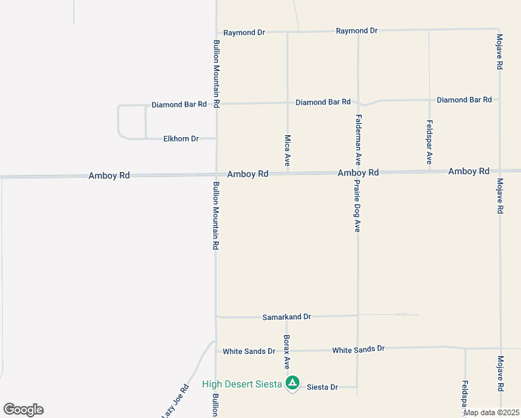map of restaurants, bars, coffee shops, grocery stores, and more near 76233 Amboy Road in Twentynine Palms