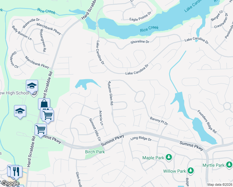 map of restaurants, bars, coffee shops, grocery stores, and more near 4 High Glen Court in Columbia