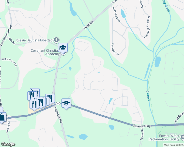 map of restaurants, bars, coffee shops, grocery stores, and more near 5040 Matthew Meadow Court in Alpharetta