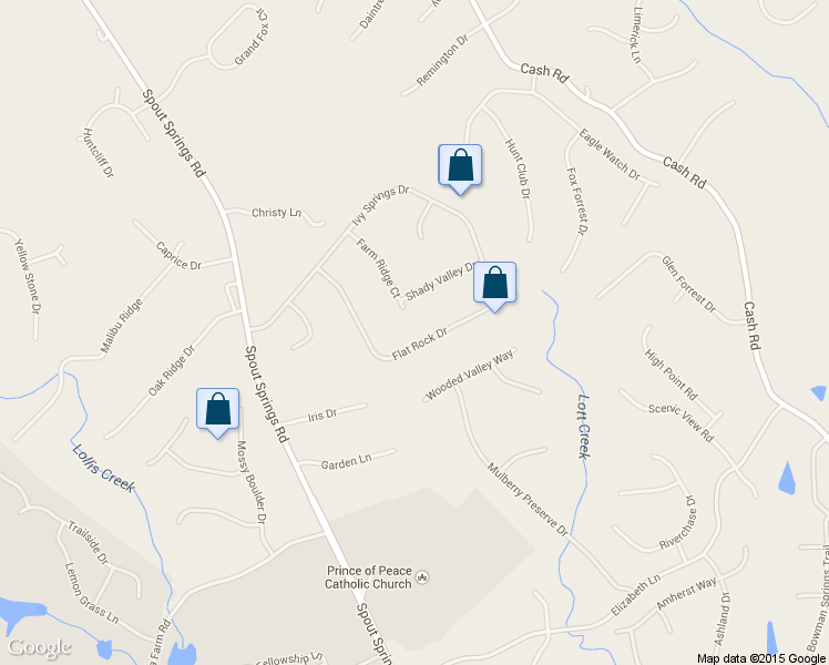 map of restaurants, bars, coffee shops, grocery stores, and more near 6379 Flat Rock Drive in Flowery Branch