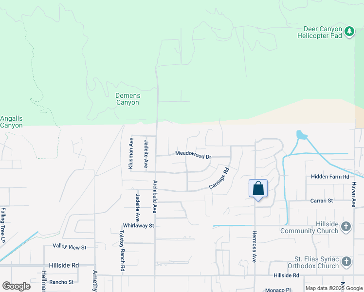map of restaurants, bars, coffee shops, grocery stores, and more near 4976 Huntswood Place in Rancho Cucamonga