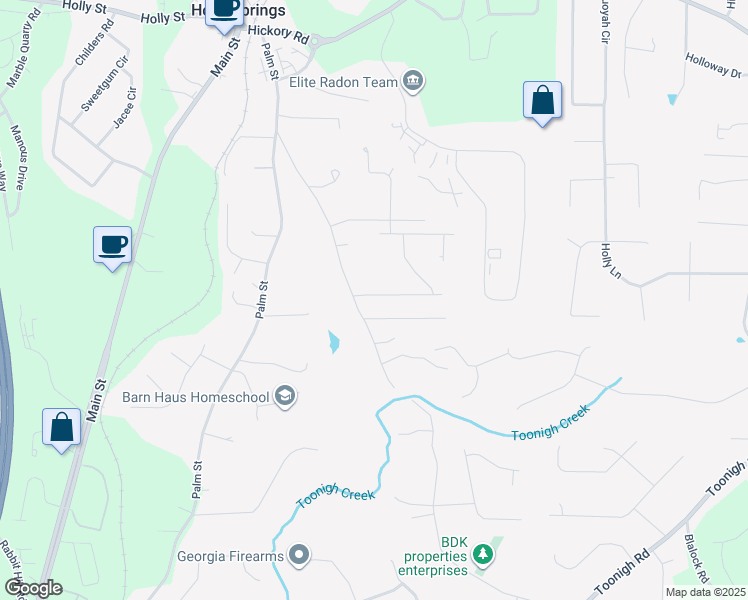 map of restaurants, bars, coffee shops, grocery stores, and more near 206 Margrave Drive in Holly Springs