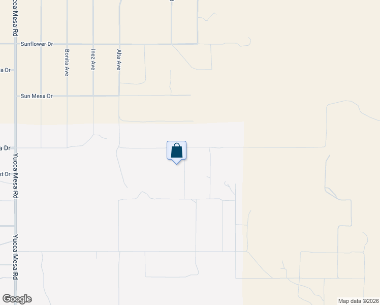 map of restaurants, bars, coffee shops, grocery stores, and more near 4981 Bonmar Road in Yucca Valley