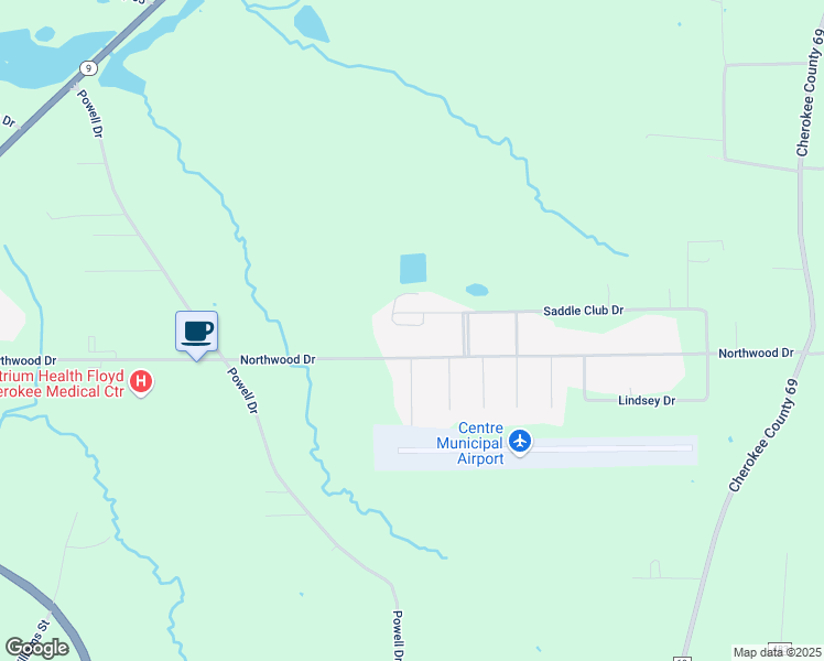 map of restaurants, bars, coffee shops, grocery stores, and more near 700 Saddle Club Drive in Centre