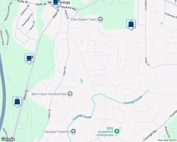 map of restaurants, bars, coffee shops, grocery stores, and more near 202 Margrave Drive in Holly Springs