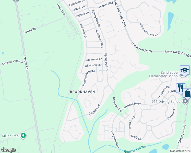 map of restaurants, bars, coffee shops, grocery stores, and more near 416 Robins Egg Drive in Columbia