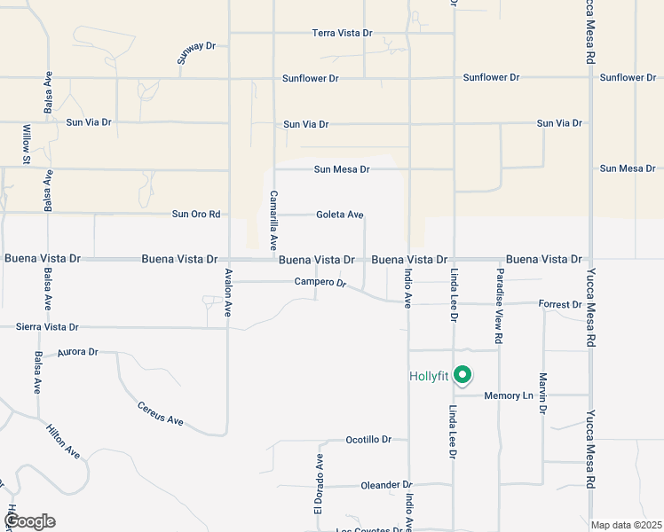 map of restaurants, bars, coffee shops, grocery stores, and more near 4922 Fortuna Court in Yucca Valley
