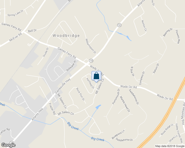 map of restaurants, bars, coffee shops, grocery stores, and more near 6248 Brookridge Drive in Flowery Branch