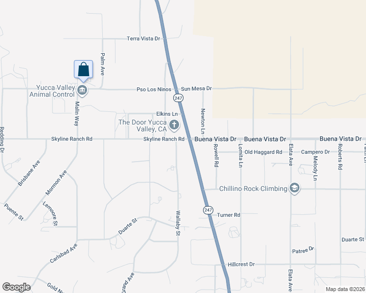 map of restaurants, bars, coffee shops, grocery stores, and more near 5010 Old Woman Springs Road in Yucca Valley