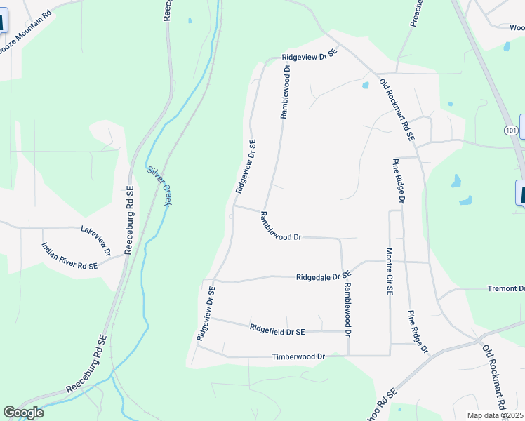 map of restaurants, bars, coffee shops, grocery stores, and more near 37 Ramblewood Dr in Silver Creek