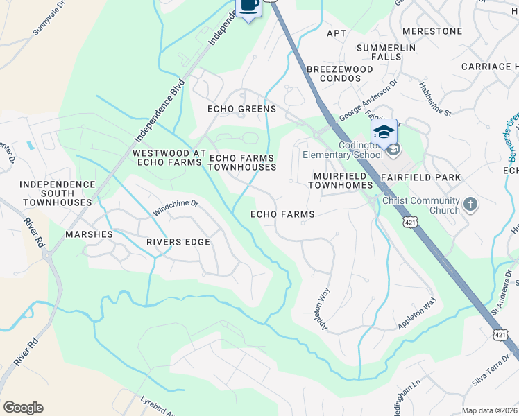 map of restaurants, bars, coffee shops, grocery stores, and more near 3906 Appleton Way in Wilmington