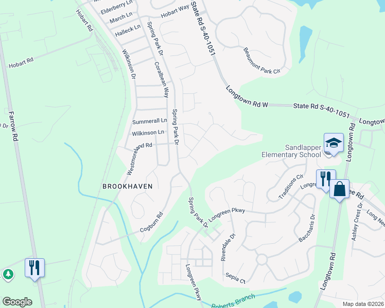 map of restaurants, bars, coffee shops, grocery stores, and more near 5 Glenwood Springs Court in Richland County