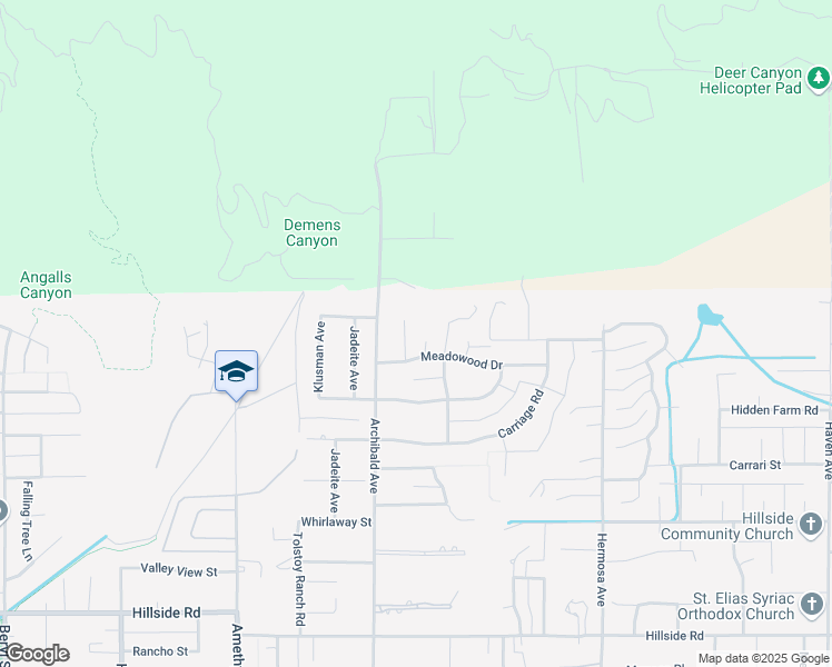 map of restaurants, bars, coffee shops, grocery stores, and more near 4965 Saddlewood Place in Rancho Cucamonga