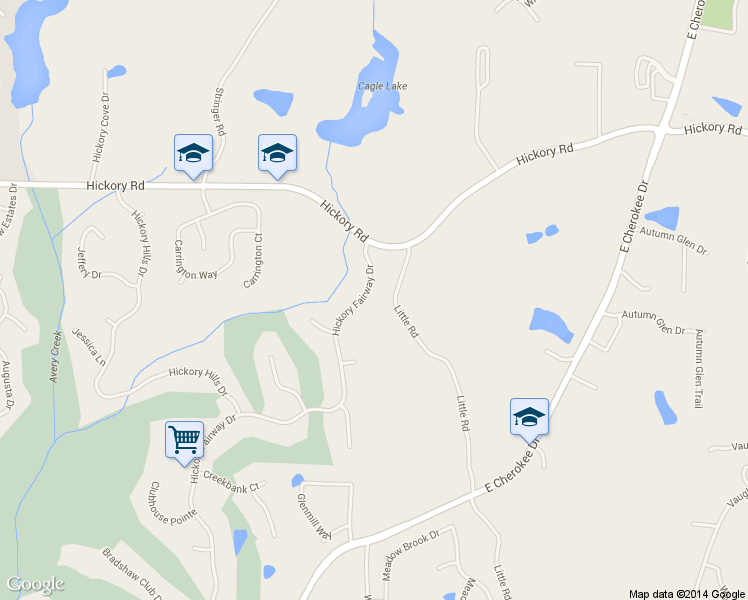 map of restaurants, bars, coffee shops, grocery stores, and more near 4011 Hickory Fairway Drive in Woodstock