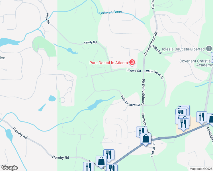 map of restaurants, bars, coffee shops, grocery stores, and more near 5902 Wills Orchard Road in Cumming