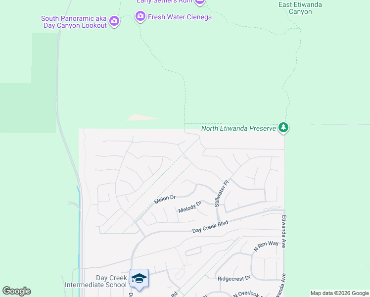 map of restaurants, bars, coffee shops, grocery stores, and more near 4980 Naples Way in Rancho Cucamonga