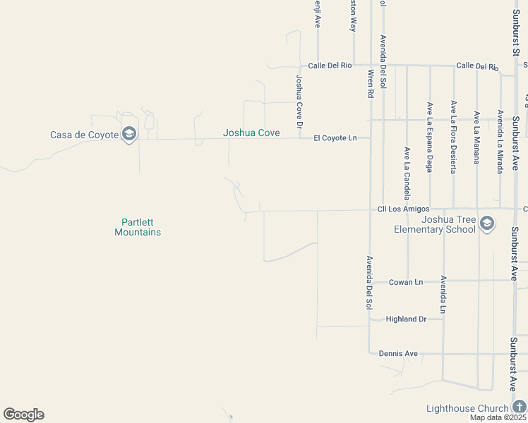 map of restaurants, bars, coffee shops, grocery stores, and more near 4900 Nucham Avenue in Joshua Tree