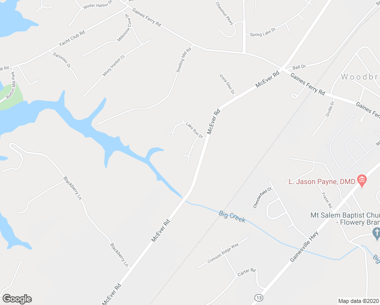 map of restaurants, bars, coffee shops, grocery stores, and more near 6719 Willowbrook Trail in Flowery Branch