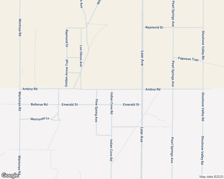 map of restaurants, bars, coffee shops, grocery stores, and more near Amboy Road in Twentynine Palms