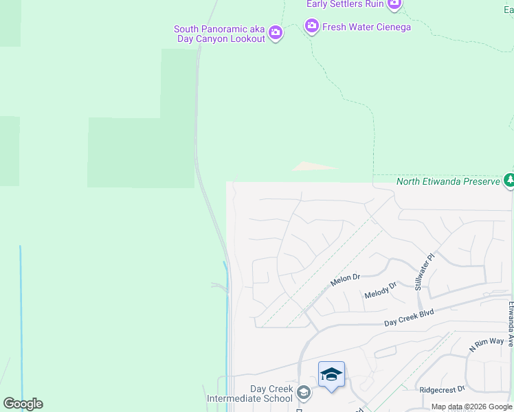 map of restaurants, bars, coffee shops, grocery stores, and more near 12150 Casper Court in Rancho Cucamonga