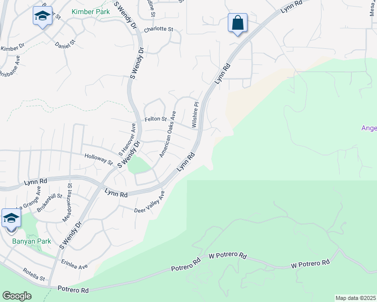 map of restaurants, bars, coffee shops, grocery stores, and more near 2881 Lodgewood Street in Thousand Oaks