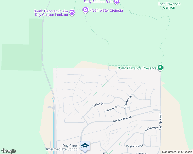 map of restaurants, bars, coffee shops, grocery stores, and more near 12421 Alamo Drive in Rancho Cucamonga