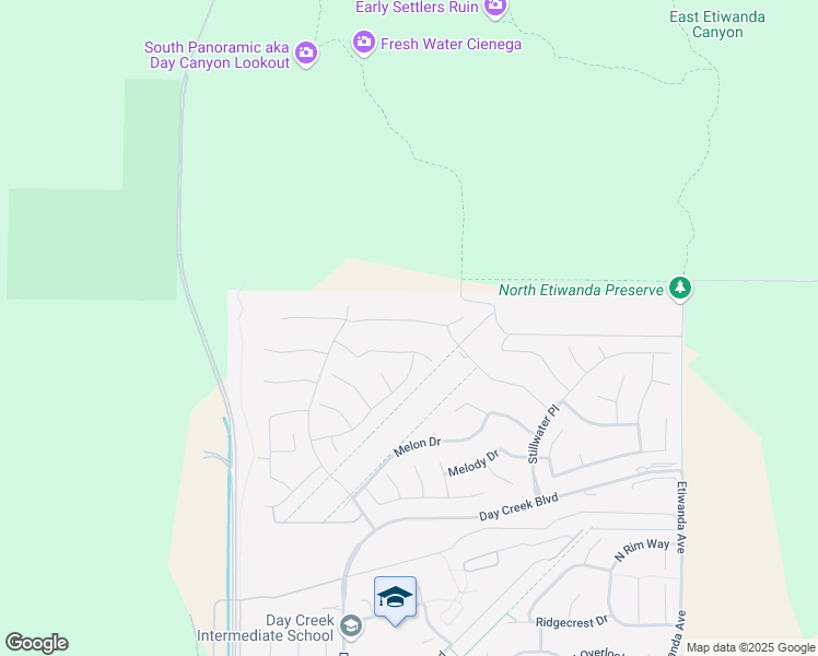 map of restaurants, bars, coffee shops, grocery stores, and more near 12421 Alamo Drive in Rancho Cucamonga