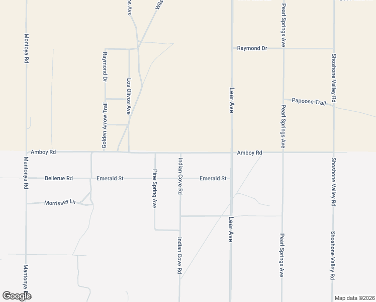 map of restaurants, bars, coffee shops, grocery stores, and more near Amboy Road in Twentynine Palms