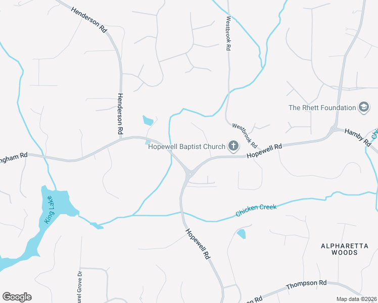 map of restaurants, bars, coffee shops, grocery stores, and more near 2425 Birmingham Road in Alpharetta