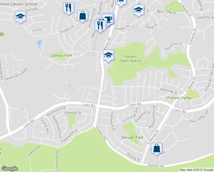 map of restaurants, bars, coffee shops, grocery stores, and more near 716 Paseo De Leon in Thousand Oaks