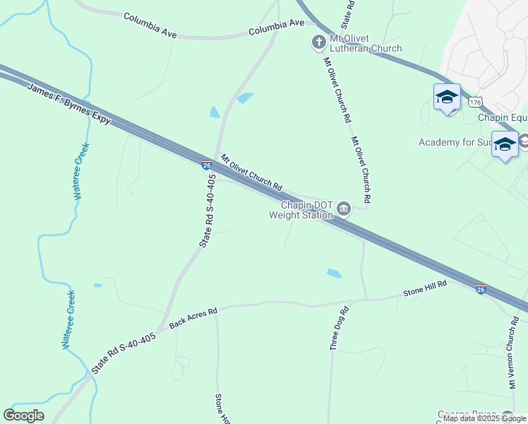 map of restaurants, bars, coffee shops, grocery stores, and more near 800 Three Dog Road in Chapin