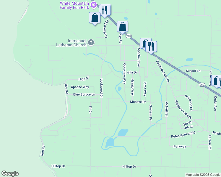 map of restaurants, bars, coffee shops, grocery stores, and more near 2631 Hall Drive in Lake of the Woods